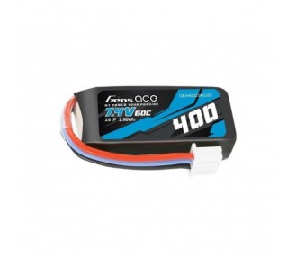 Batterie Gens Ace lipo 2S 7.4V 400mAh 60C prise jst (OMP hobby M1)