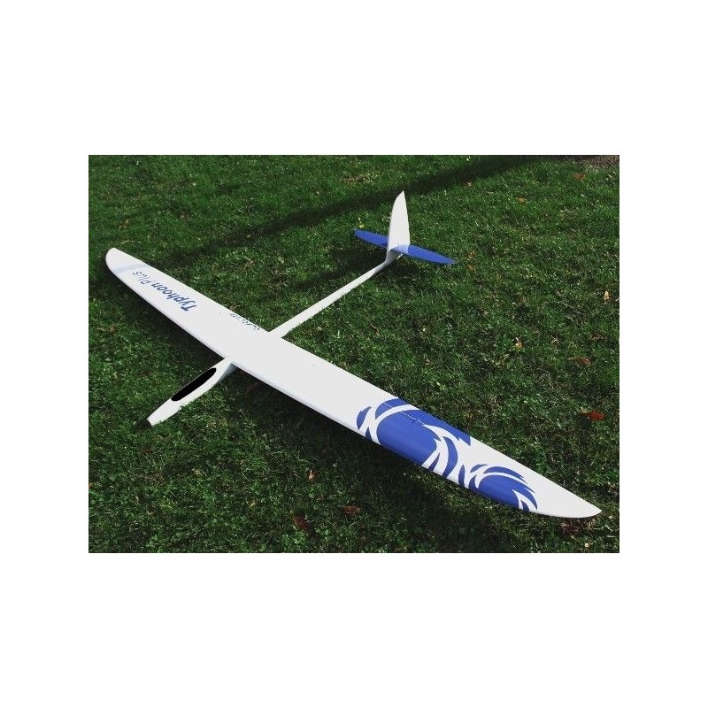 Typhoon PLUS Vollfaser ca.2.90m weiß & blau RCRCM (schwarze Kabinenhaube)