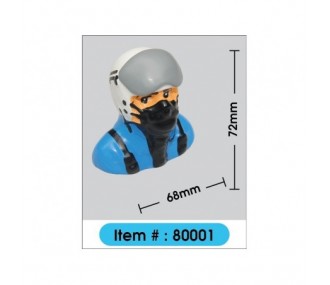 Busto di pilota di jet dipinto con casco e maschera H72mm L68mm 16,7g Phoenix Model