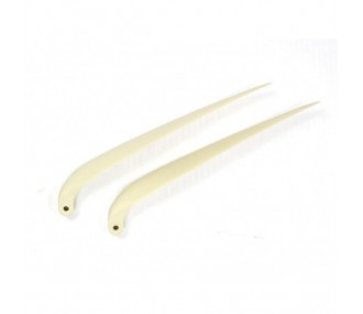Par de cuchillas plegables 13x6' con pie de 8 mm/eje de 3 mm (plástico blanco)