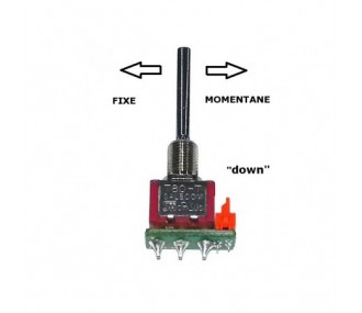 Interrupteur long 3 positions DOWN momentané/fixe DC Jeti
