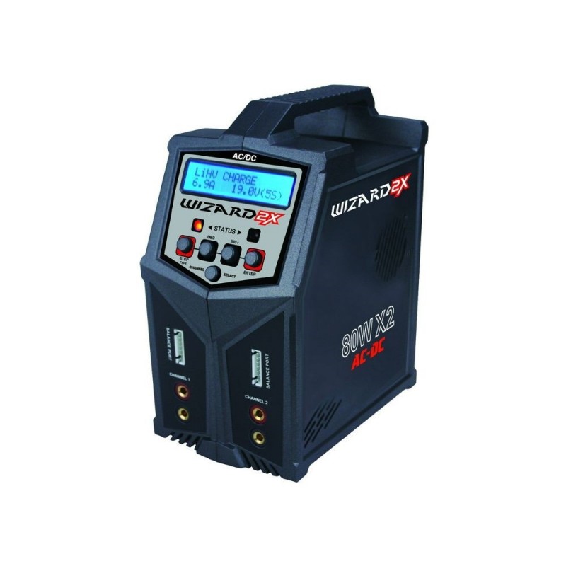 T2M Wizard 2X Caricabatterie 2x80W 12V/220V