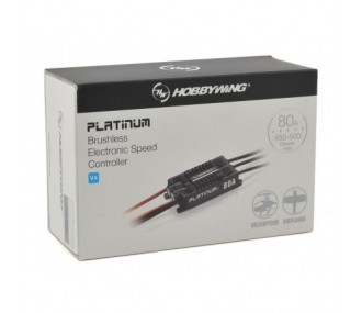 Controlador Brushless 3-6S 80A Platinum V4 HOBBYWING
